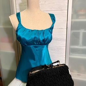Teal Satin Sleeveless top